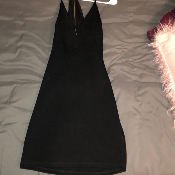 short tight black dress